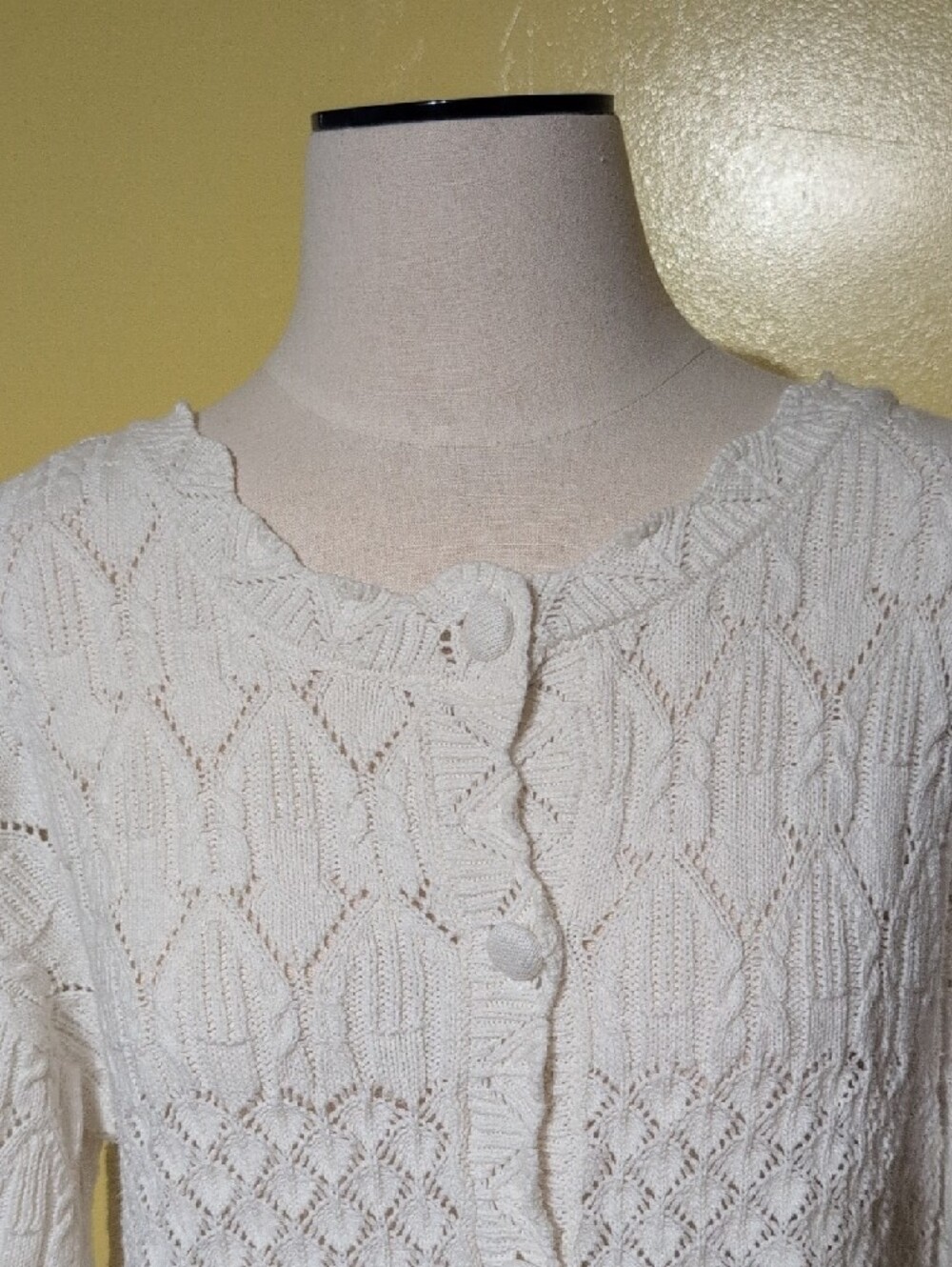 Sincerly Jules Cream Knit Button-Front Cardigan - Picture 5 of 10